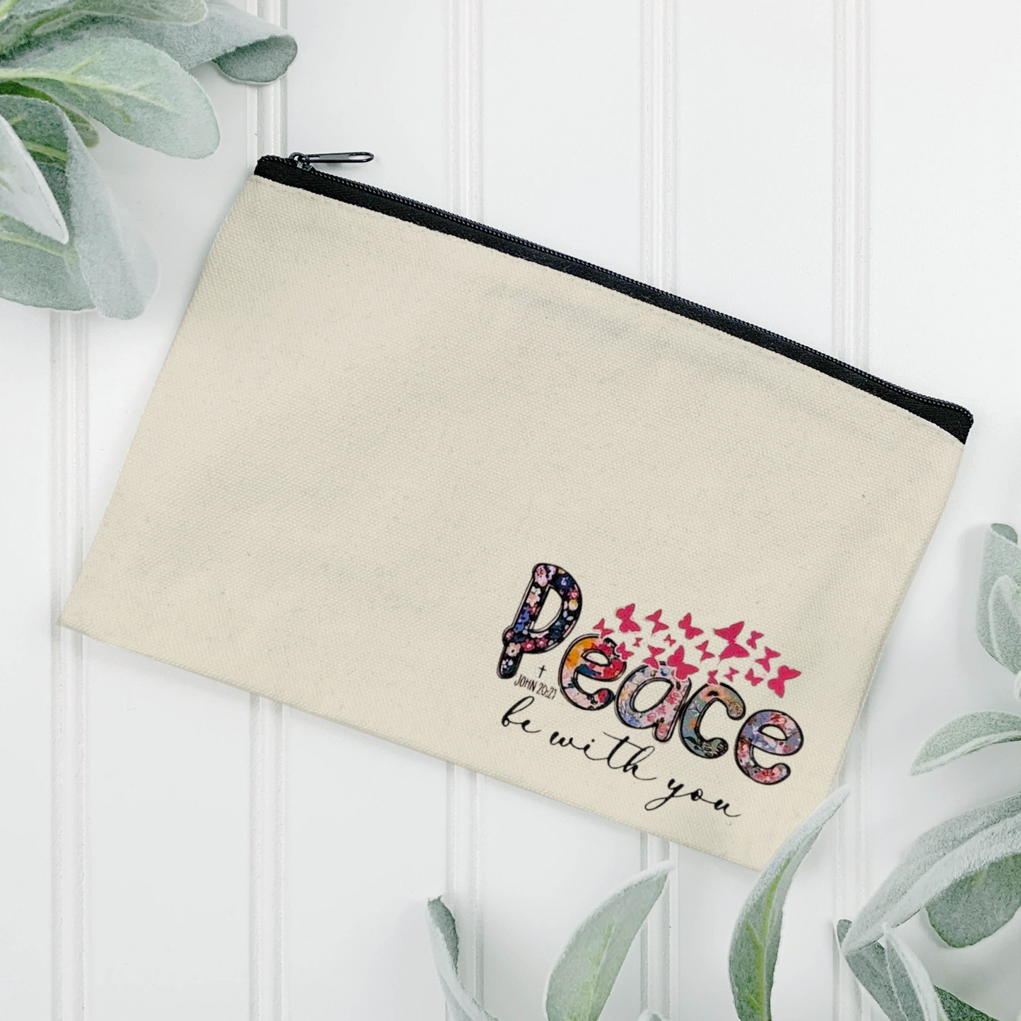Peace Be With You | Canvas Zipper Pouch