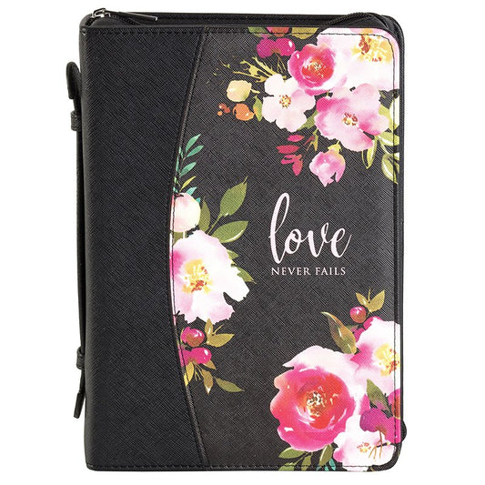Love Never Fails Floral Bible Cover | X-Large