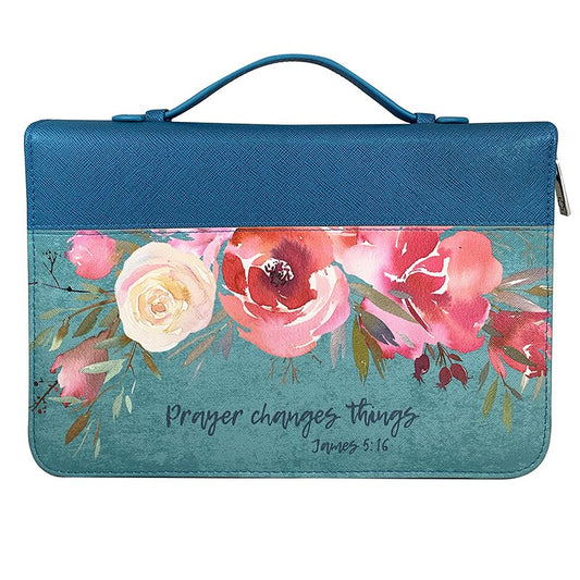 Prayer Changes Things Floral Bible Cover | Extra-Large