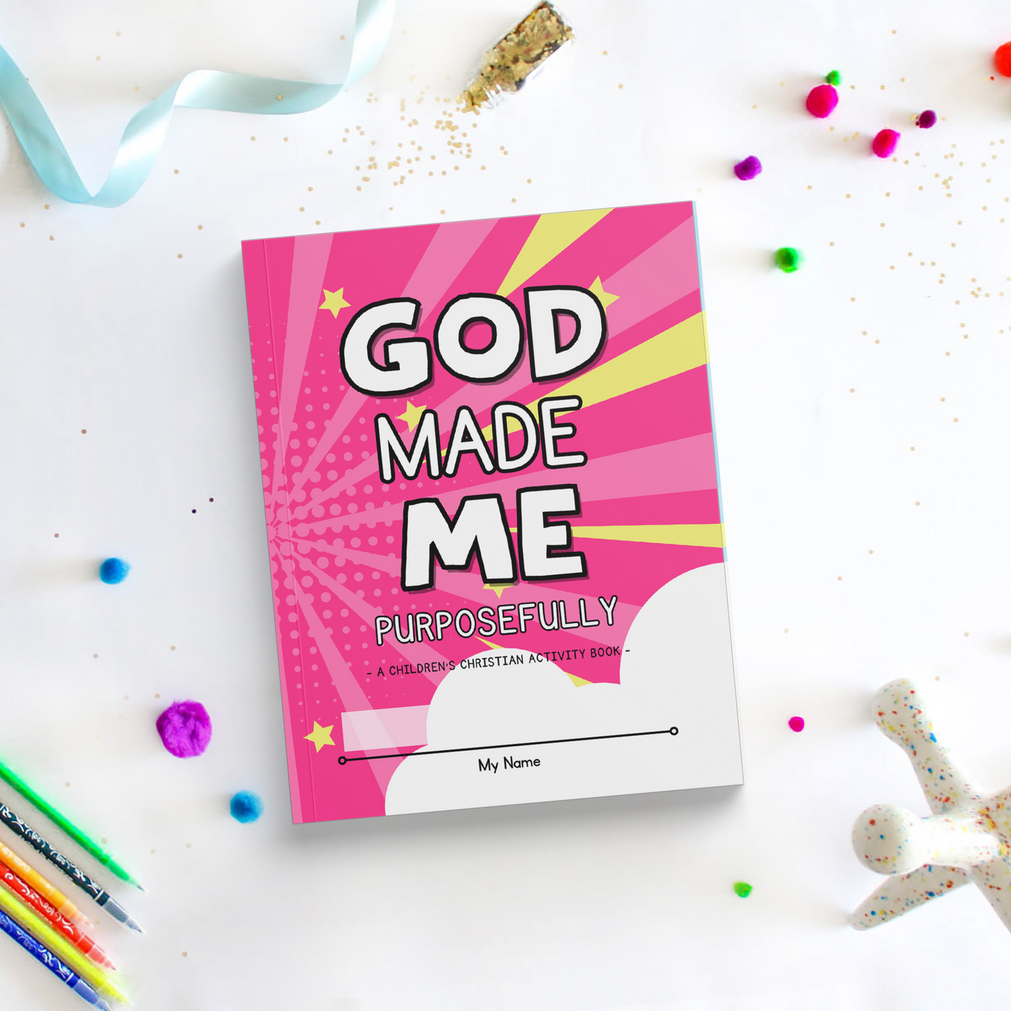 God Made Me Purposefully: A Children's Christian Activity Book | Pink Cover