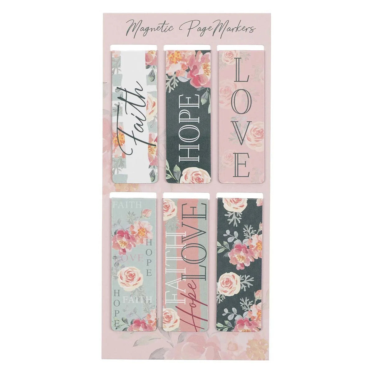 Faith Hope Love Magnetic Bookmarks | Set of 6