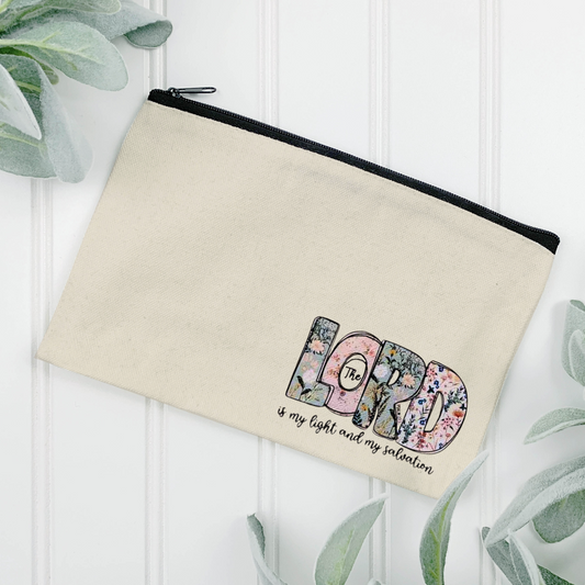 The Lord Is My Light | Canvas Zipper Pouch