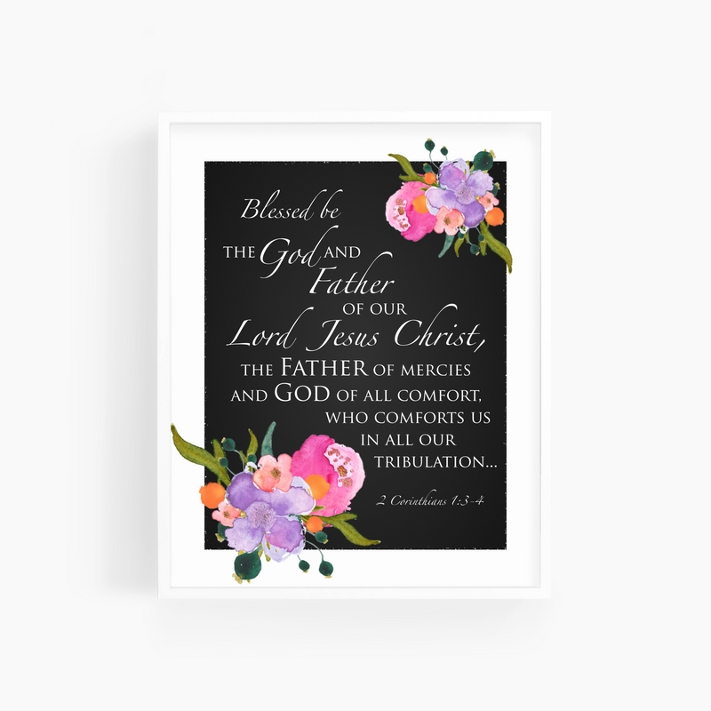 2 Corinthians 1:3-4 | Bible Verse Art Print