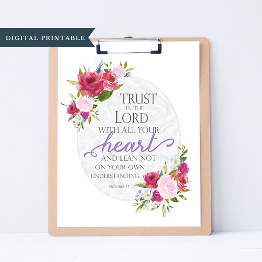 Digital Download | Proverbs 3:5 | Bible Verse Printable