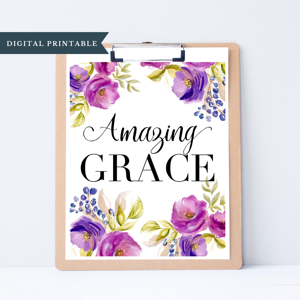 Digital Download | Amazing Grace | Christian Hymn Printable
