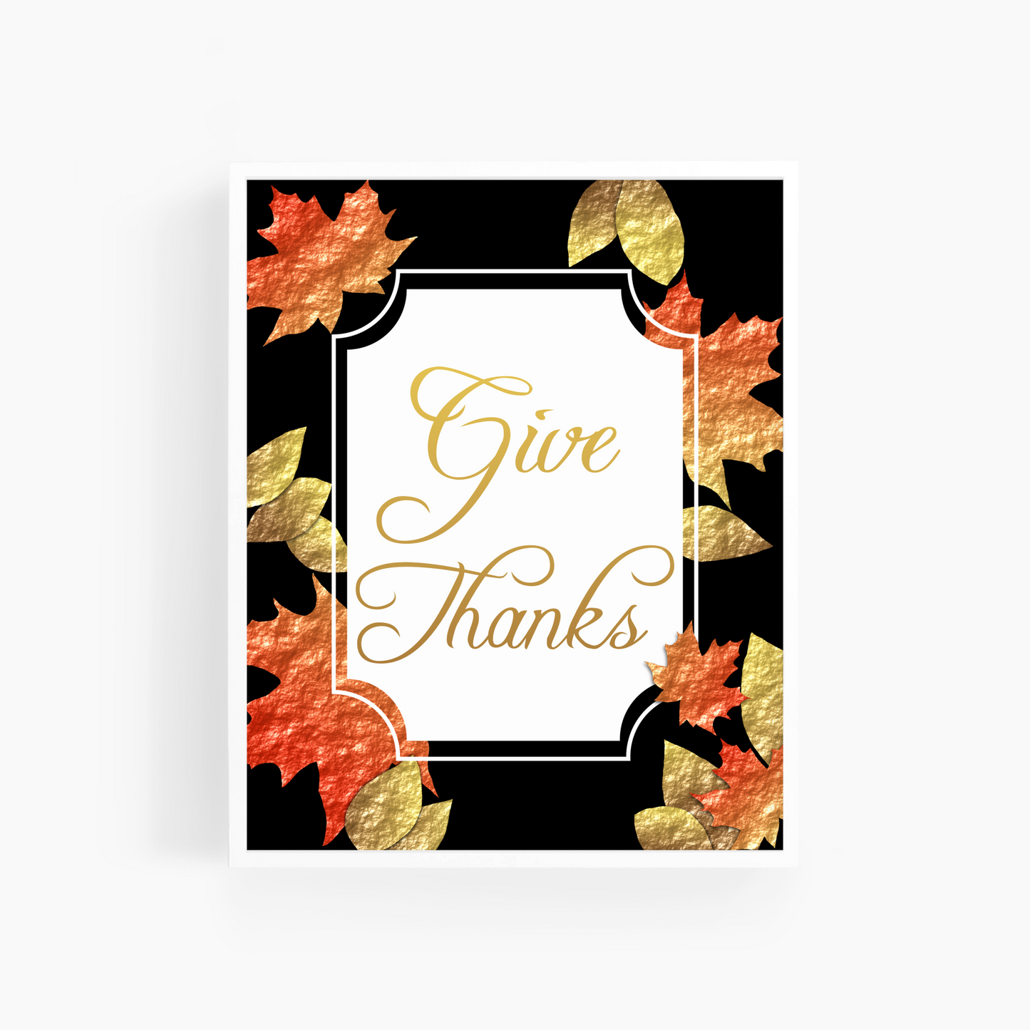 Give Thanks | Fall Leaves  | Art Print