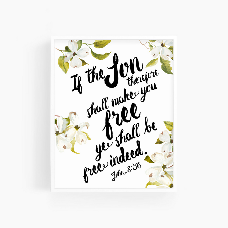 John 8:36 | Bible Verse Art Print