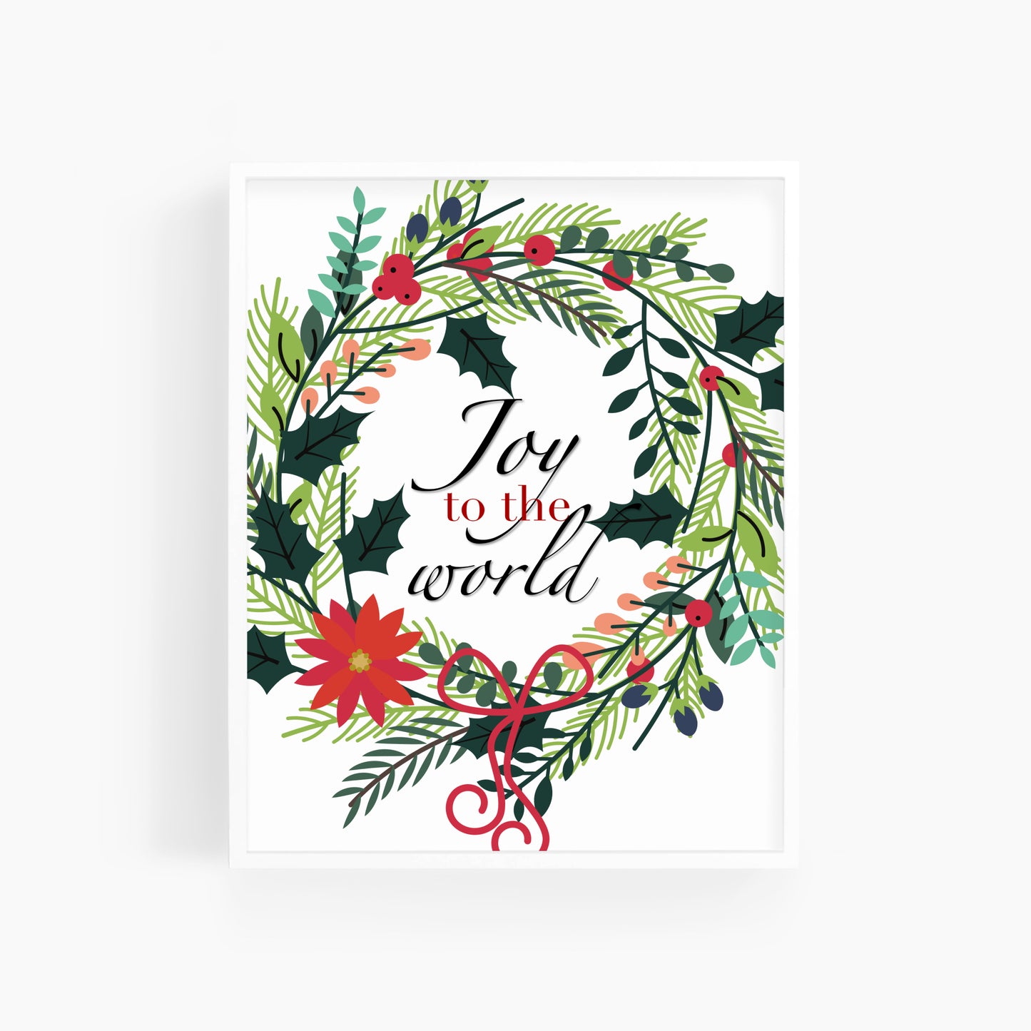 Joy To The World Holiday Wreath | Art Print