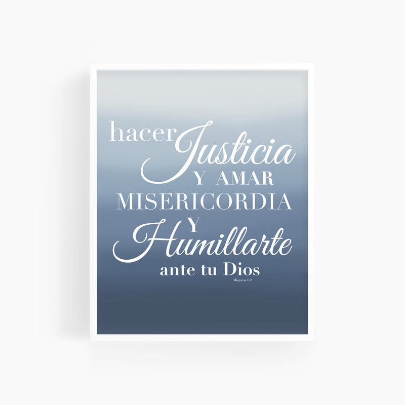 Miqueas 6:8 | Spanish Bible Verse Art Print
