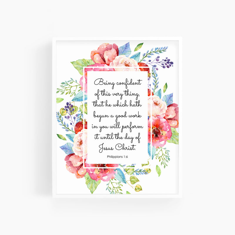 Philippians 1:6 | Bible Verse Art Print