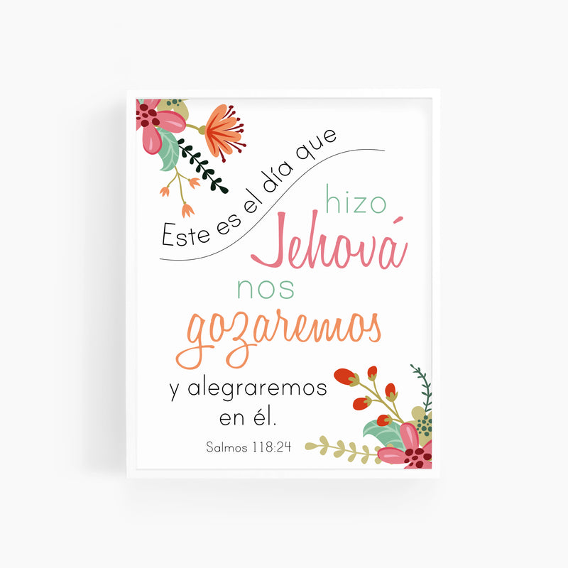 Salmos 118:24 | Spanish Bible Verse Art Print